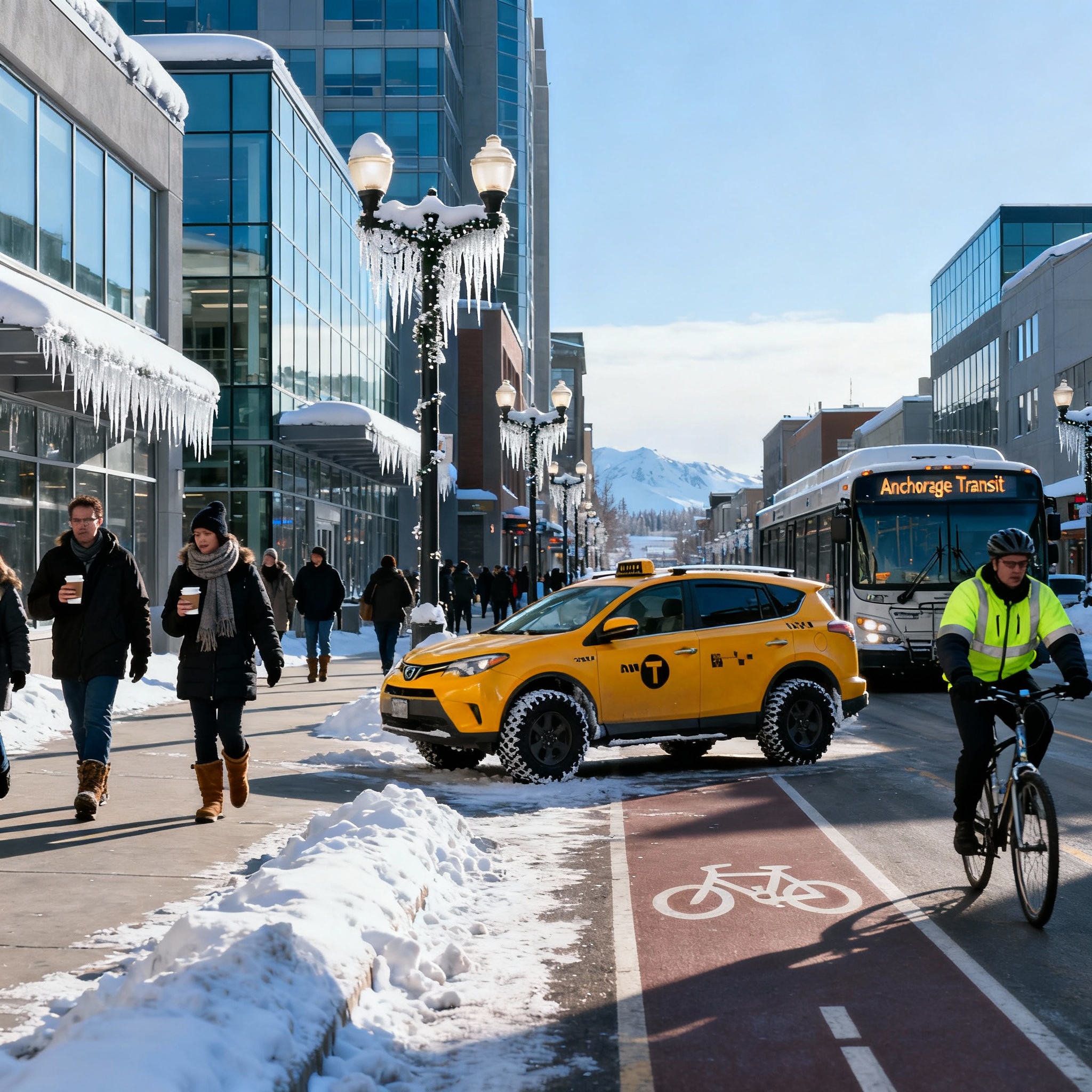 Urban Alaska skyline illustrating relocation themes of infrastructure and neighborhoods