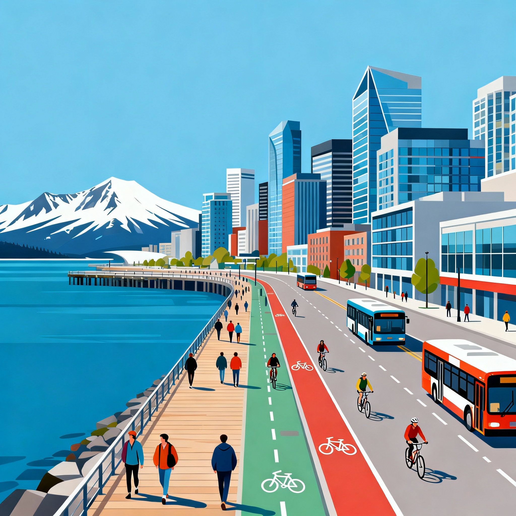 Juneau profile showing mountainous topography and compact civic core